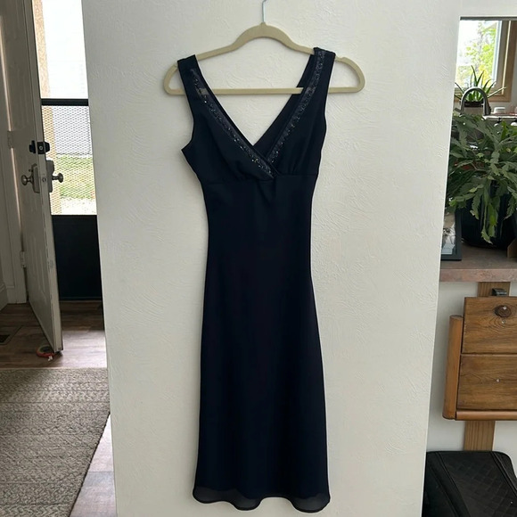 Byer Too! Sleeveless Beaded Midi Dress Vintage Silky Slip Size 3 - Picture 1 of 6